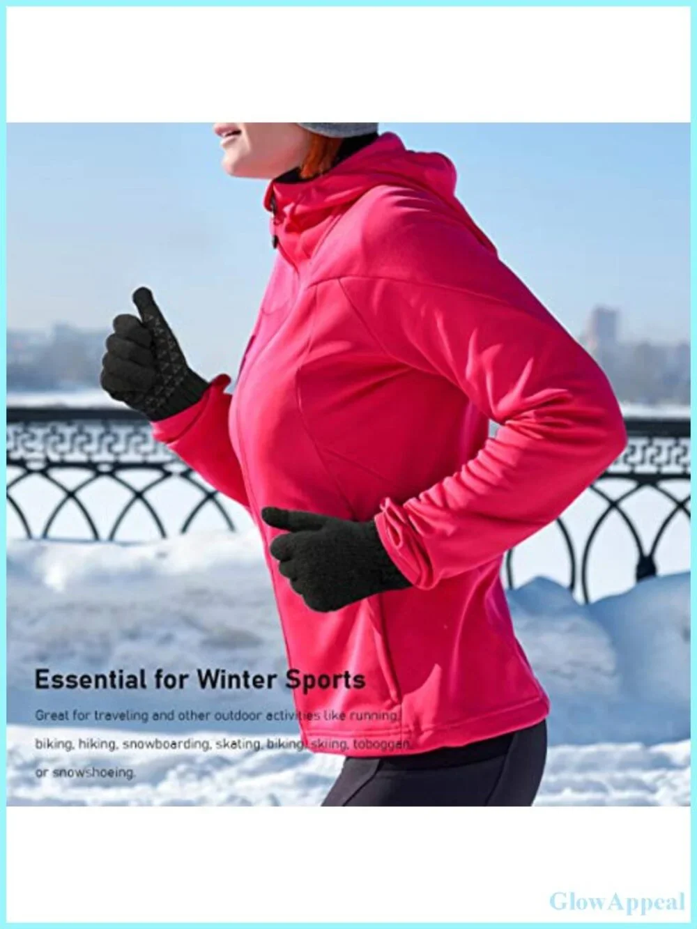 Winter Knit Gloves with Touch Screen, Silicone Grip, Fleece Lined